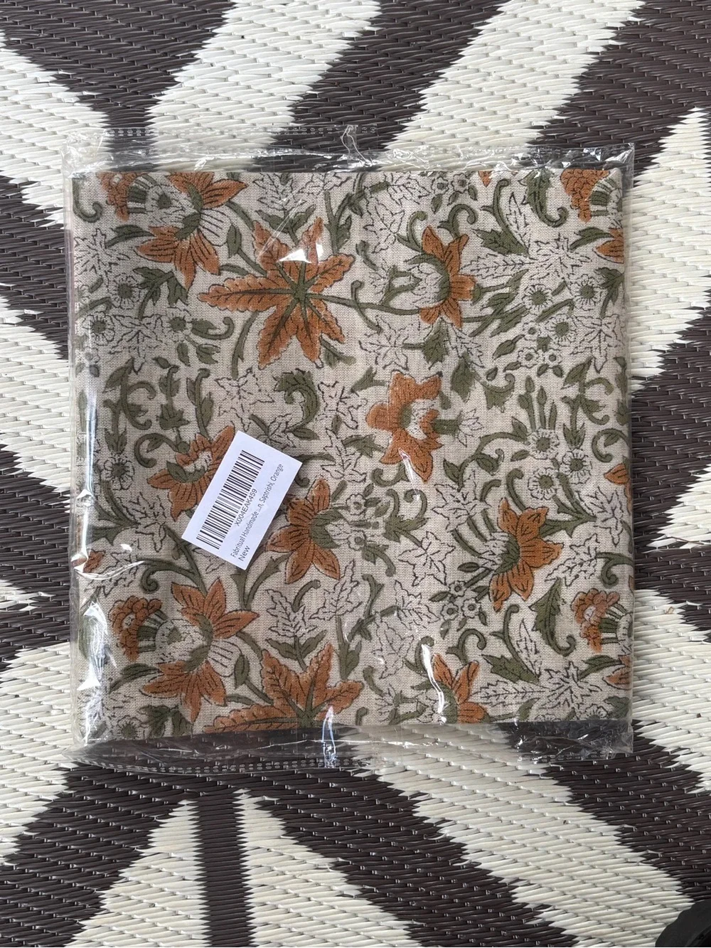 🆕Handmade Block Print Throw Pillow Cushion Cover Vintage Floral Saptrishi 18”